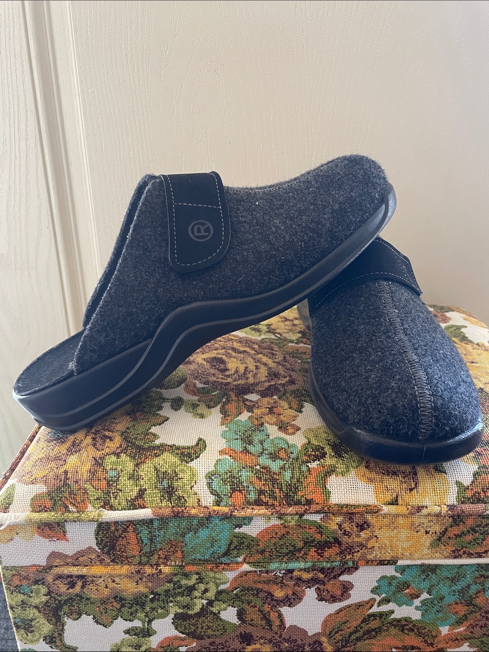 Rohde Comfort Felt Mule Slippers for Men - Grey sz11us